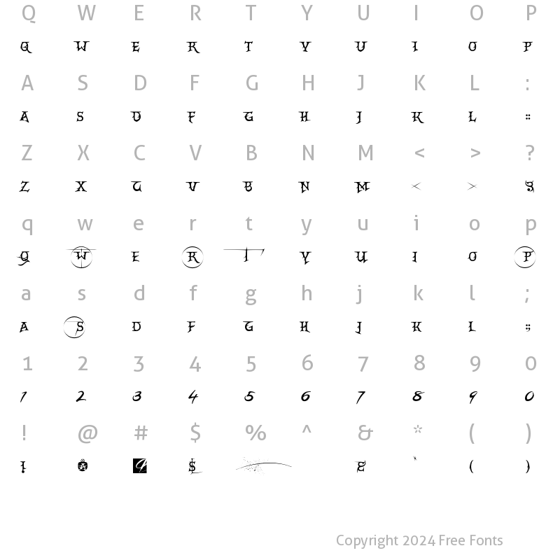 Character Map of CrEAtoR cAmpoTYPe SmcP Regular