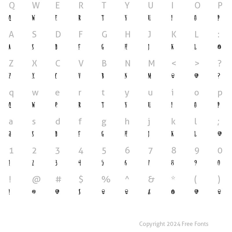 Character Map of Creature A