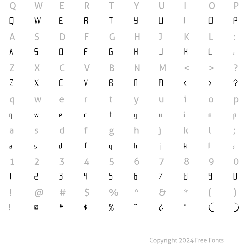 Character Map of Creedmore Regular