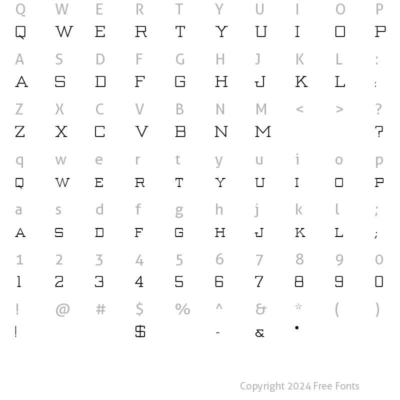 Character Map of Creenay Bold