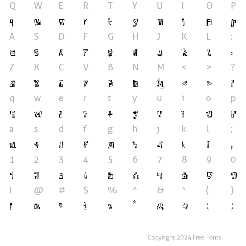 Character Map of CREEP Regular