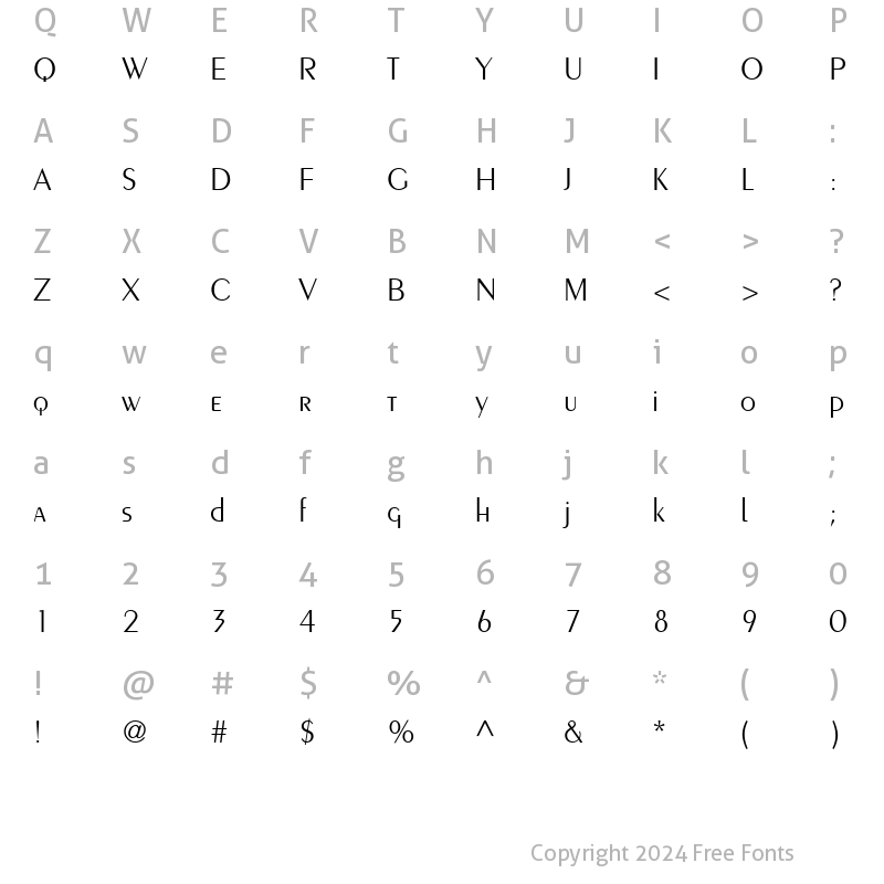 Character Map of Creme SSi Light