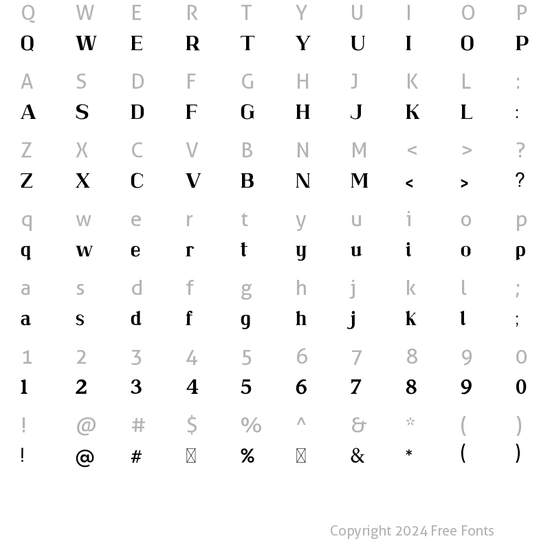 Character Map of Cremiline Regular