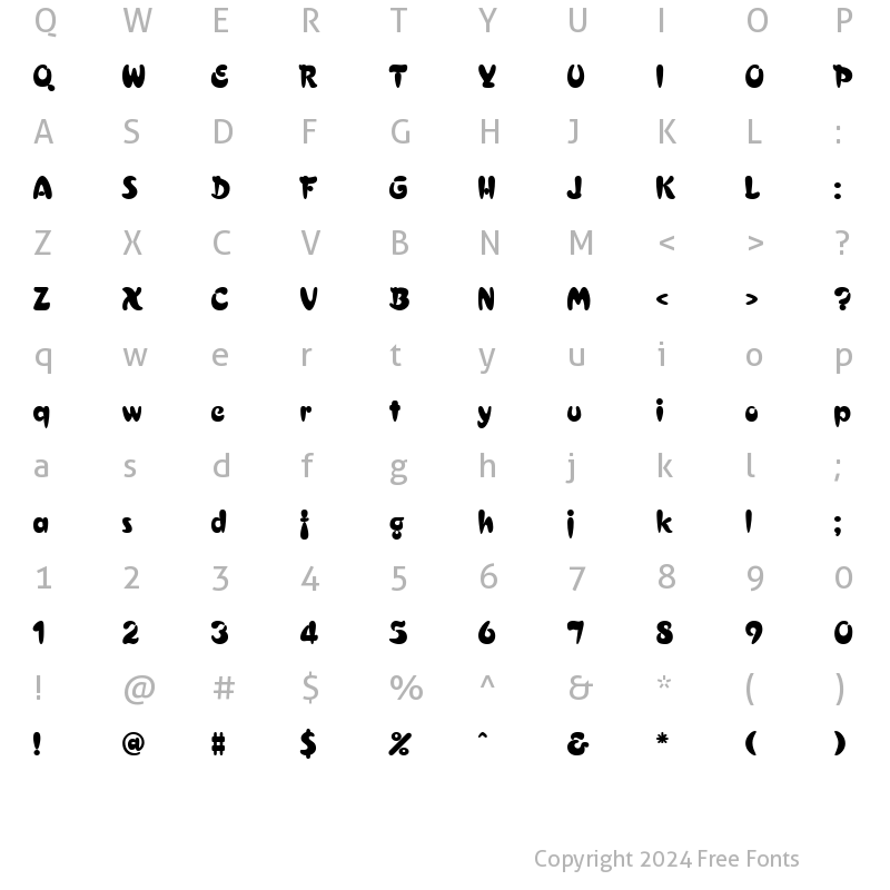 Character Map of Cressida Regular