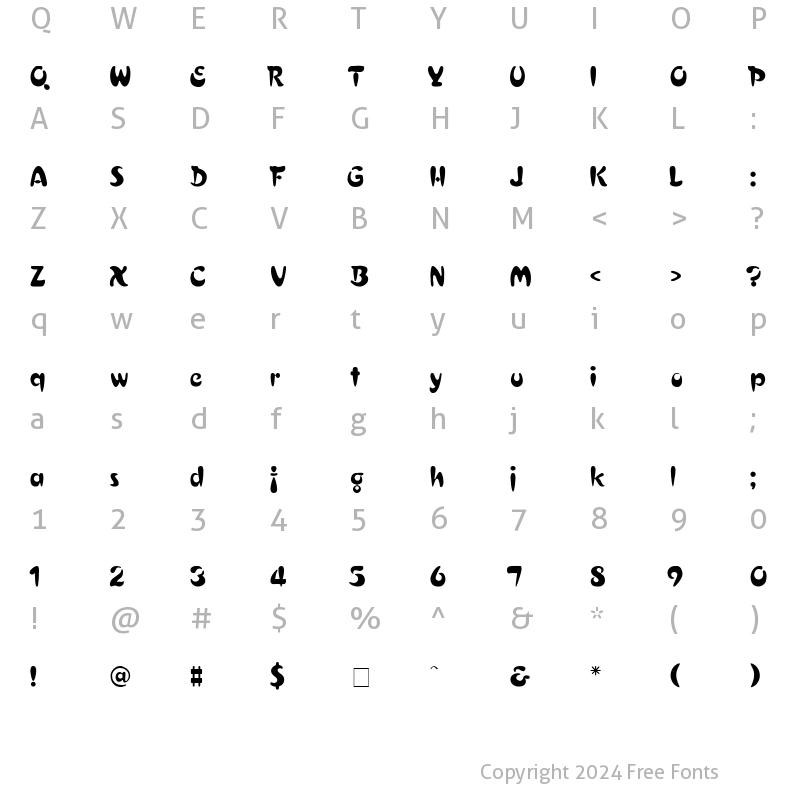 Character Map of Crest Thin Normal