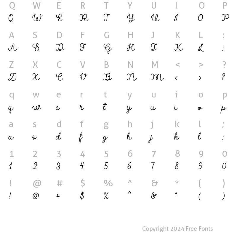 Character Map of Cretina-Bold ?