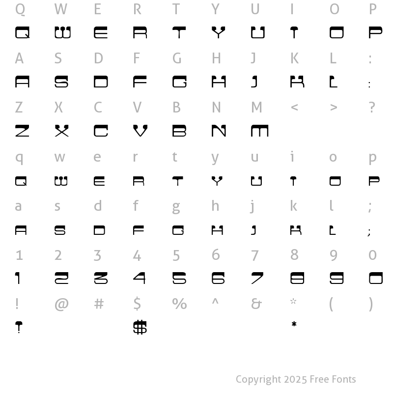 Character Map of Crew Cut Caps Regular
