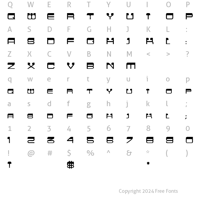 Character Map of CrewCutCaps Bold