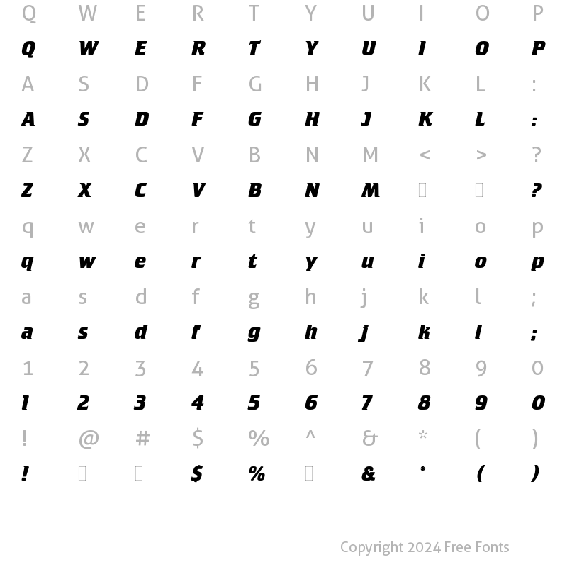 Character Map of Crillee Bold Italic Plain Regular