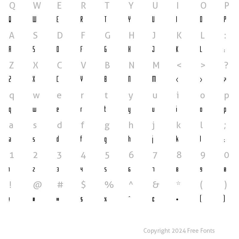 Character Map of Criminal Narrow Regular