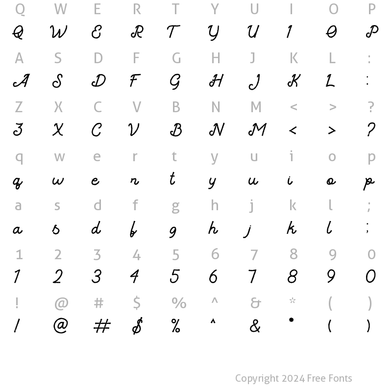 Character Map of Cristaloak Regular