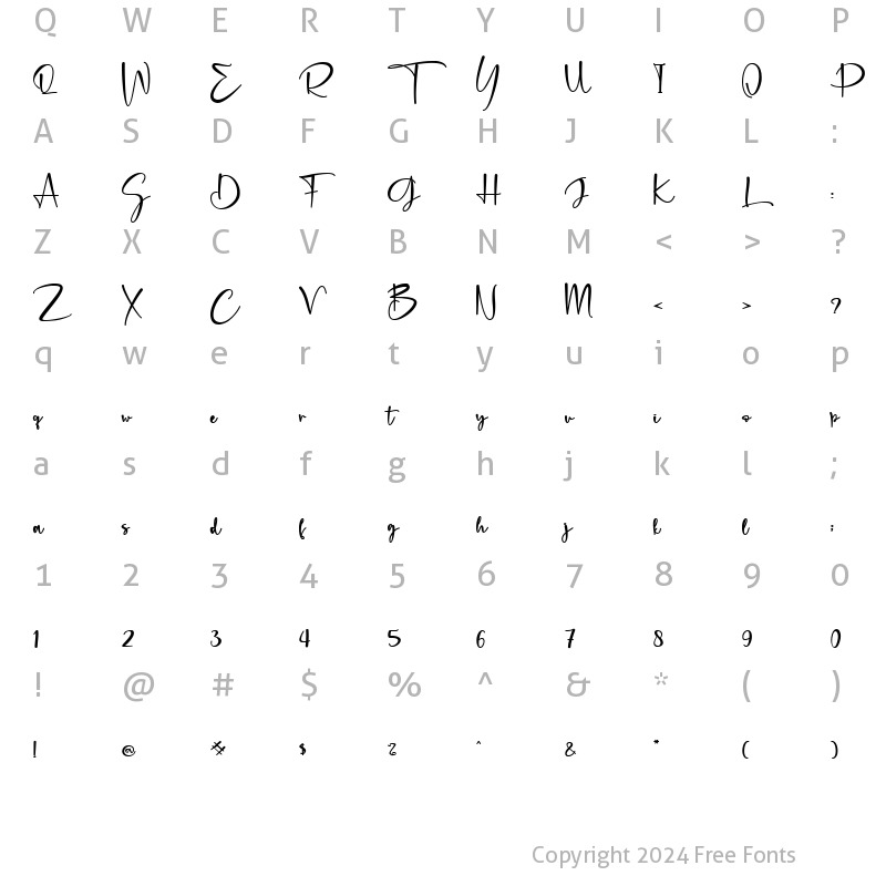 Character Map of Cristiano Regular