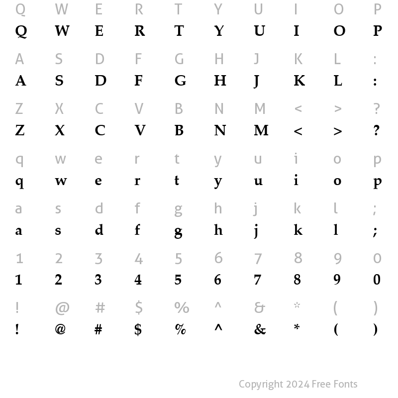 Character Map of Criteria SSi Bold