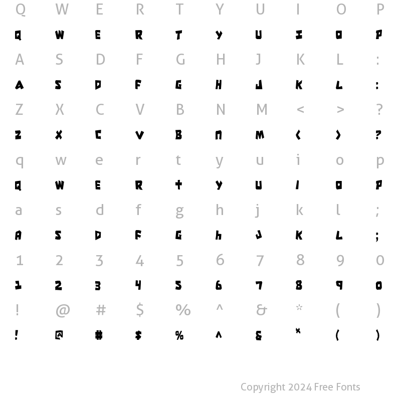 Character Map of Cro-Magnum Condensed Condensed