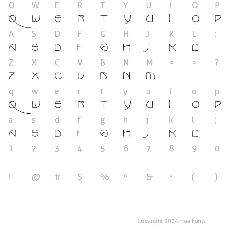 Character Map of CroateDisplayCaps Regular