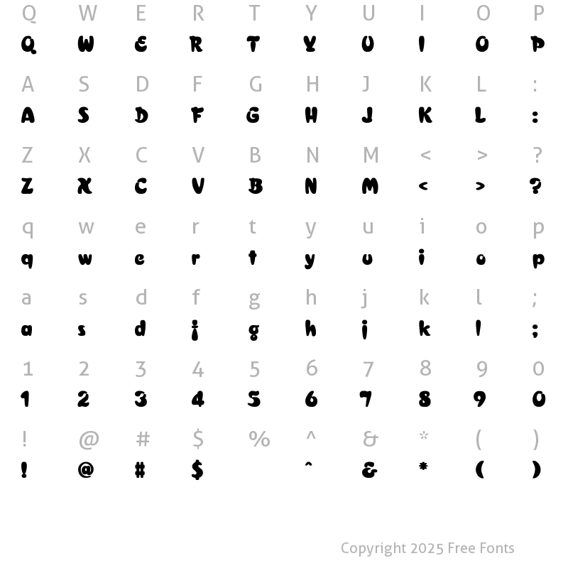 Character Map of Croissant Bold Bold