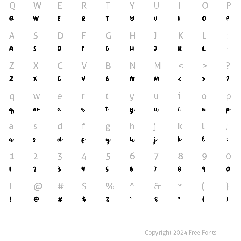 Character Map of Croissants & Sugar Regular