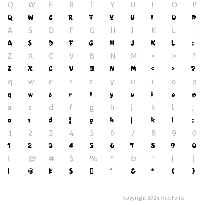 Character Map of CroixDB Normal