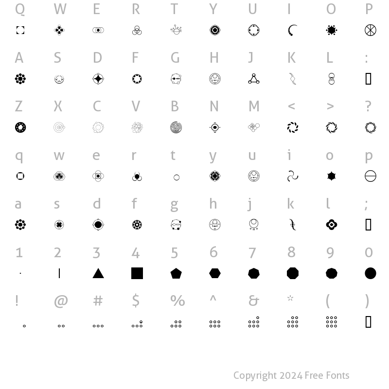 Character Map of Crop Circle Dingbats Regular