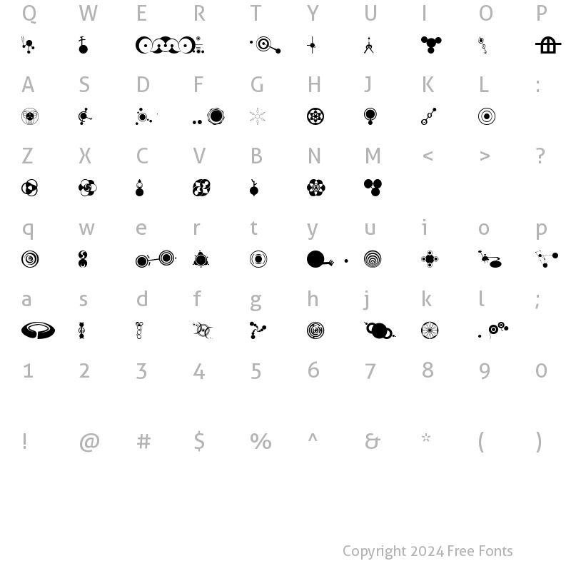 Character Map of CropBats AOE Regular