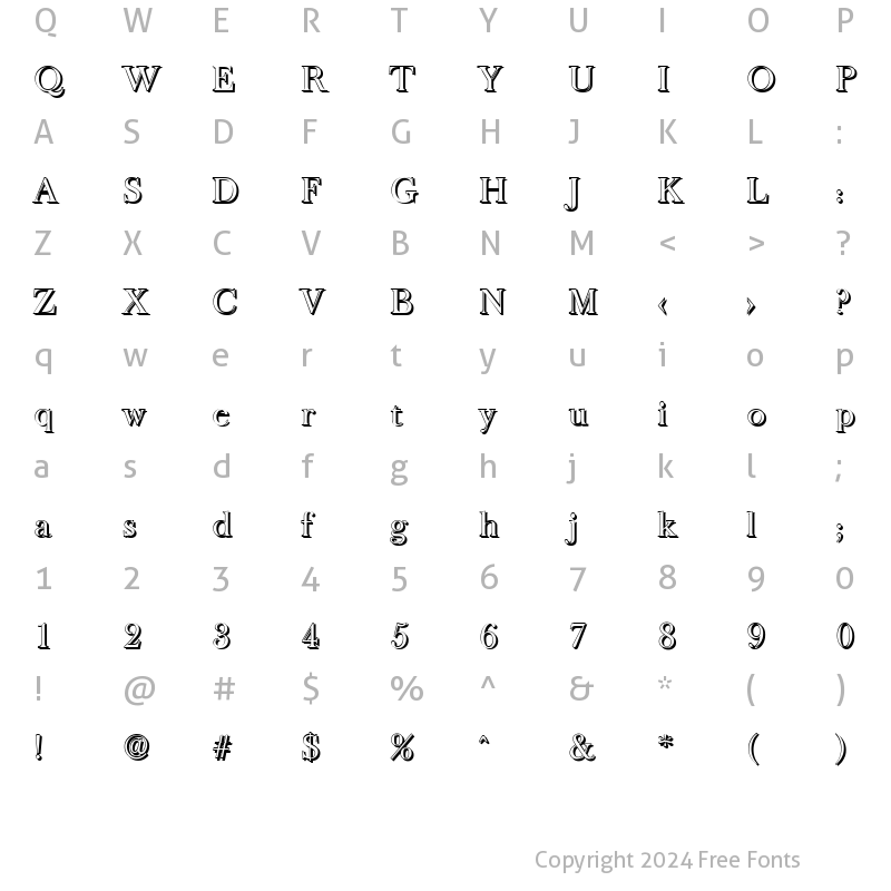 Character Map of CrossBeckerShadow Regular