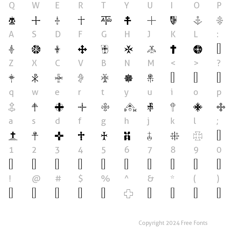 Character Map of Crosses Regular