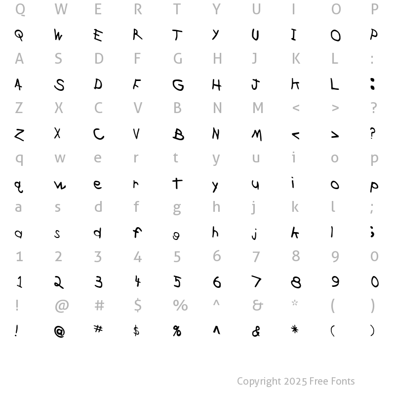 Character Map of CrossFireFont ttcon Regular