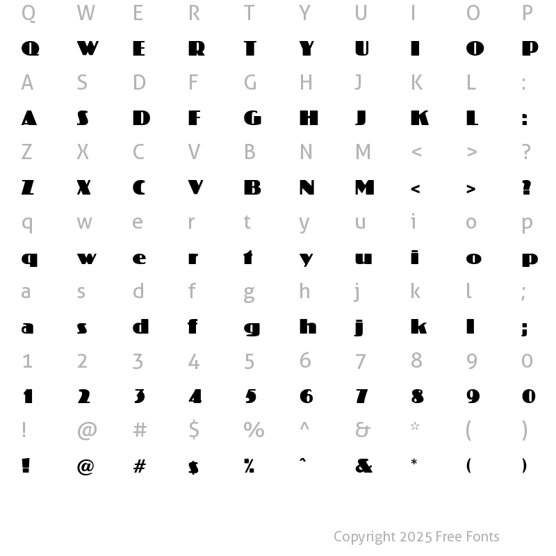 Character Map of Crossharbour Regular