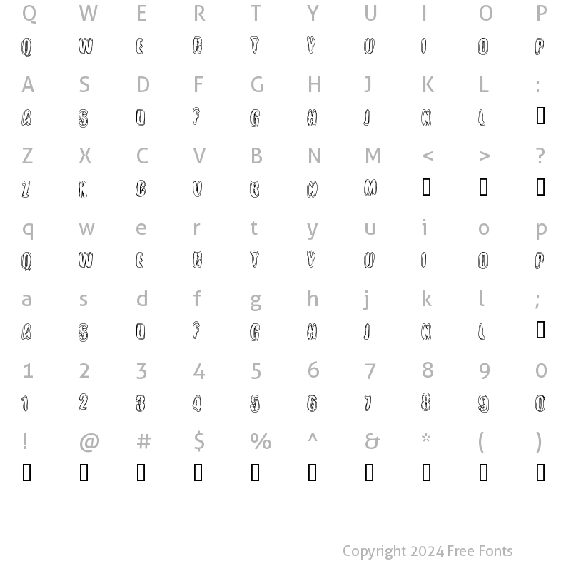 Character Map of Crotchrot Regular