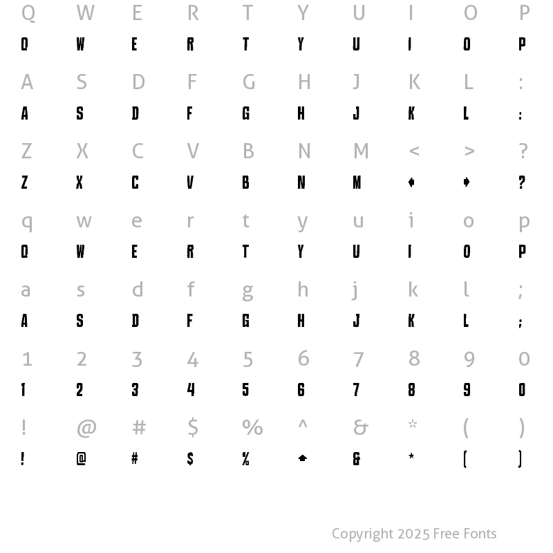 Character Map of Croteau Regular