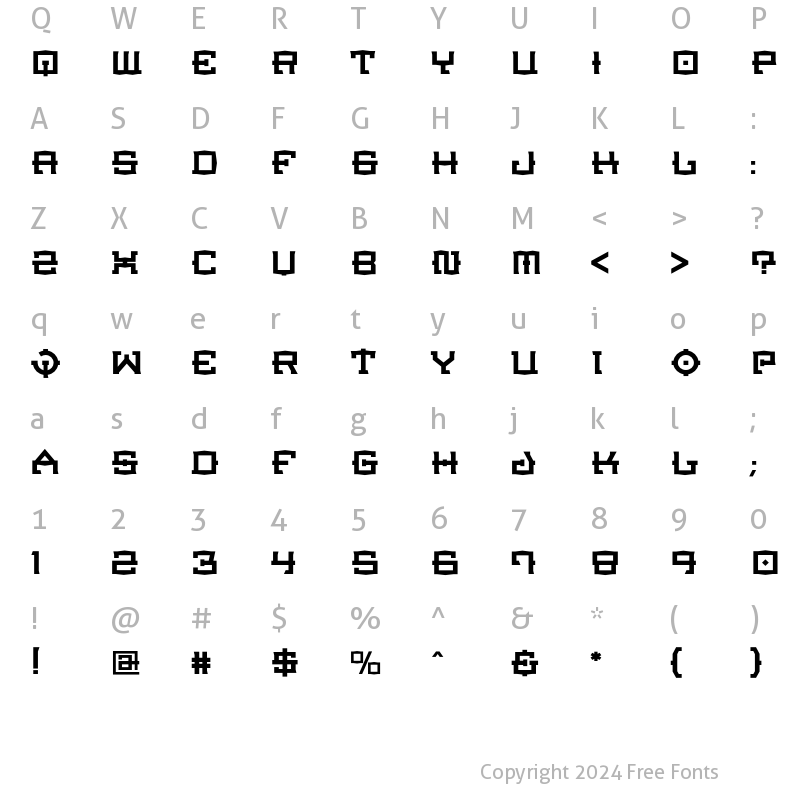 Character Map of CrucibleMedium Regular