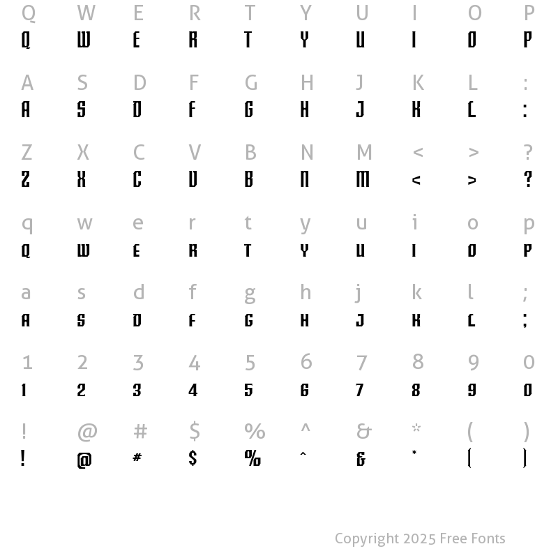 Character Map of Crucifix S