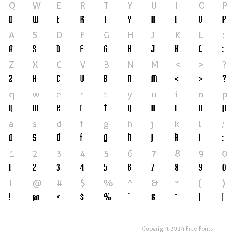 Character Map of Crucifix U