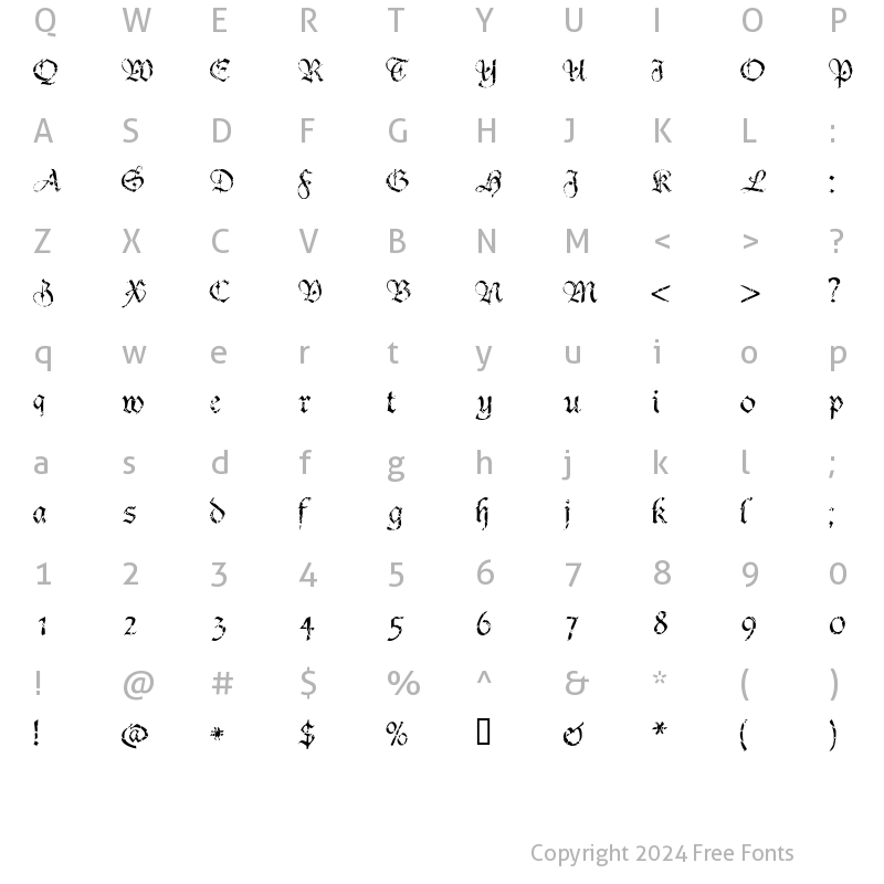 Character Map of Crumble Regular