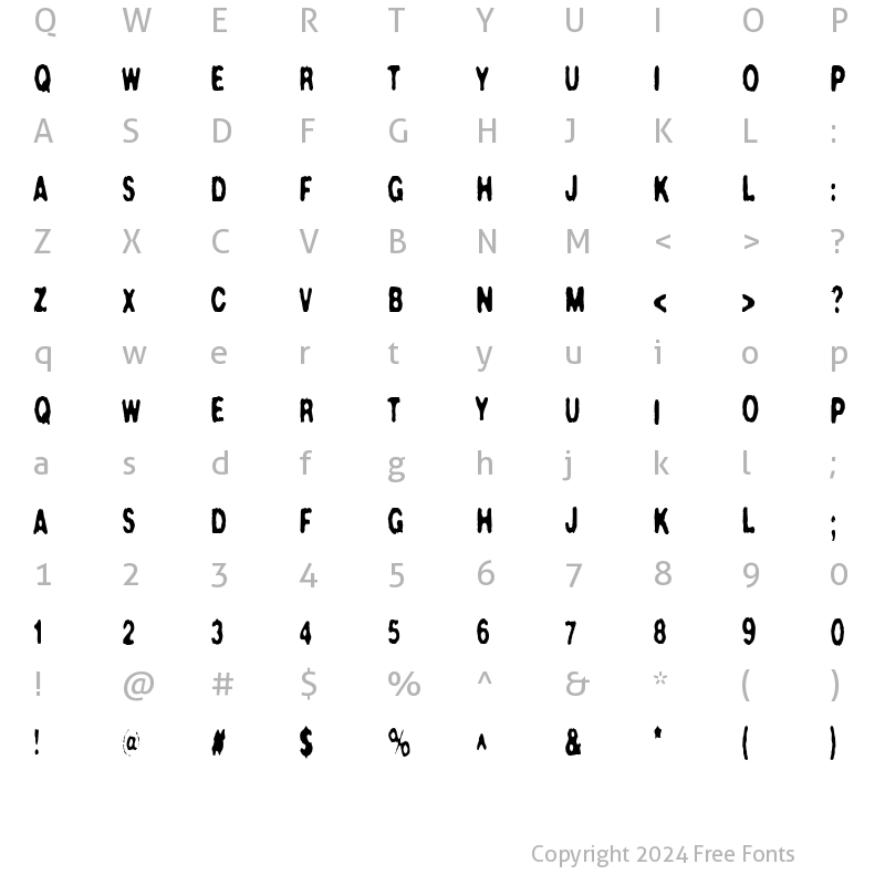 Character Map of Crush47 Regular