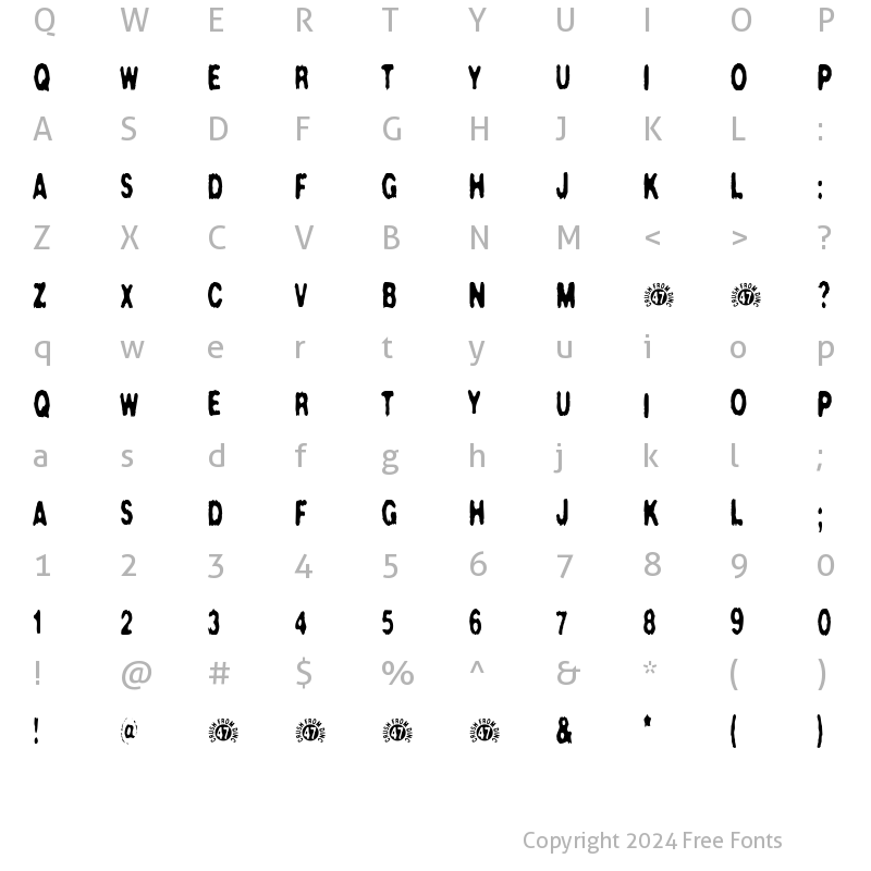 Character Map of CrushNo47 Regular