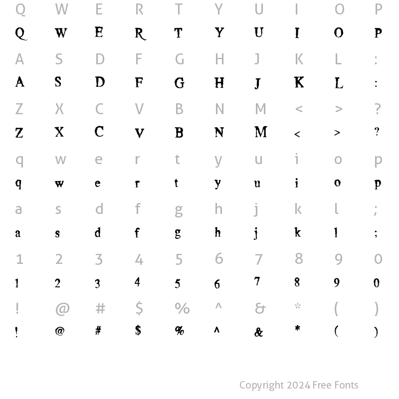 Character Map of Crusti Medium