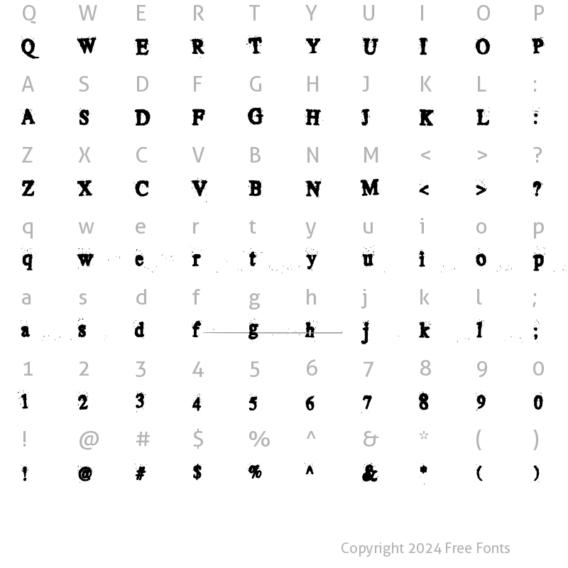 Character Map of CrustiEst Medium