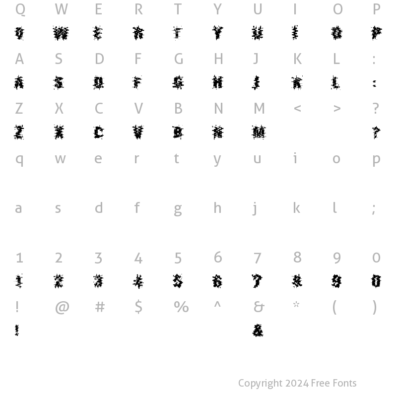 Character Map of Crux Nine Regular