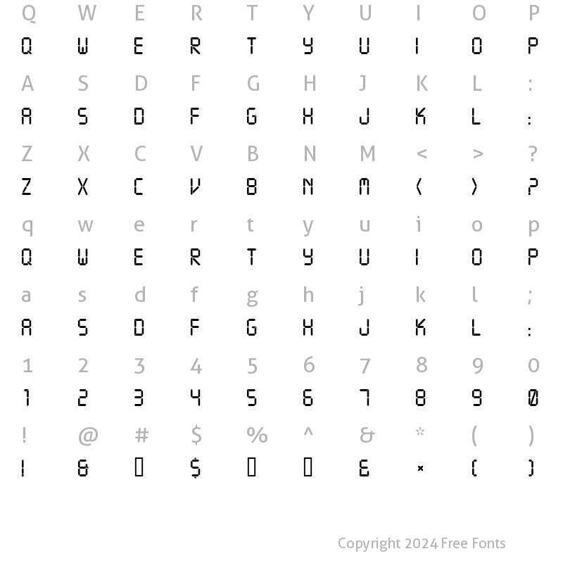 Character Map of Crystal Regular