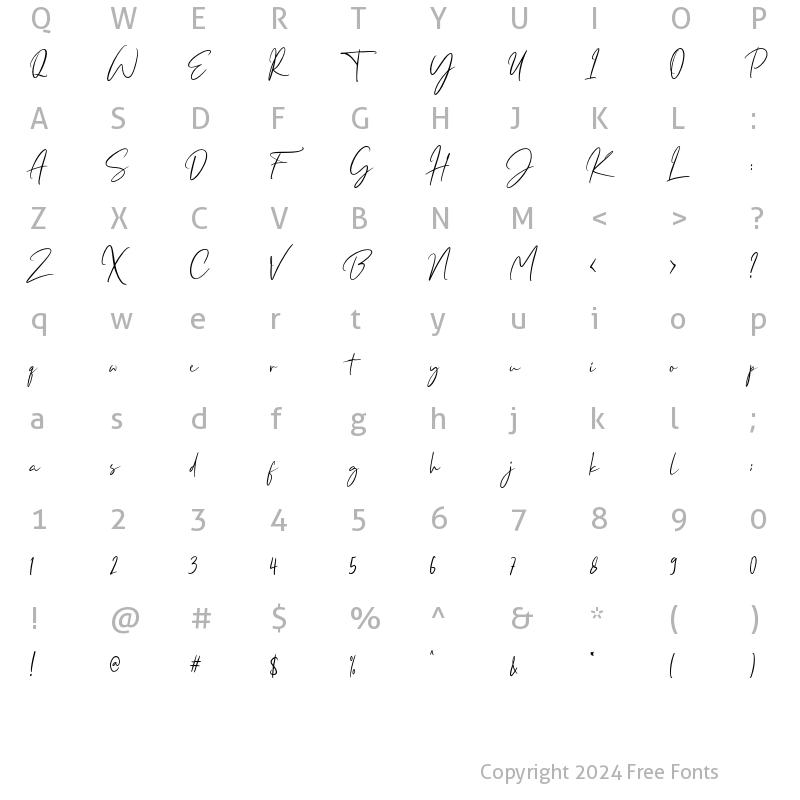 Character Map of Crystal Vibes Script Regular