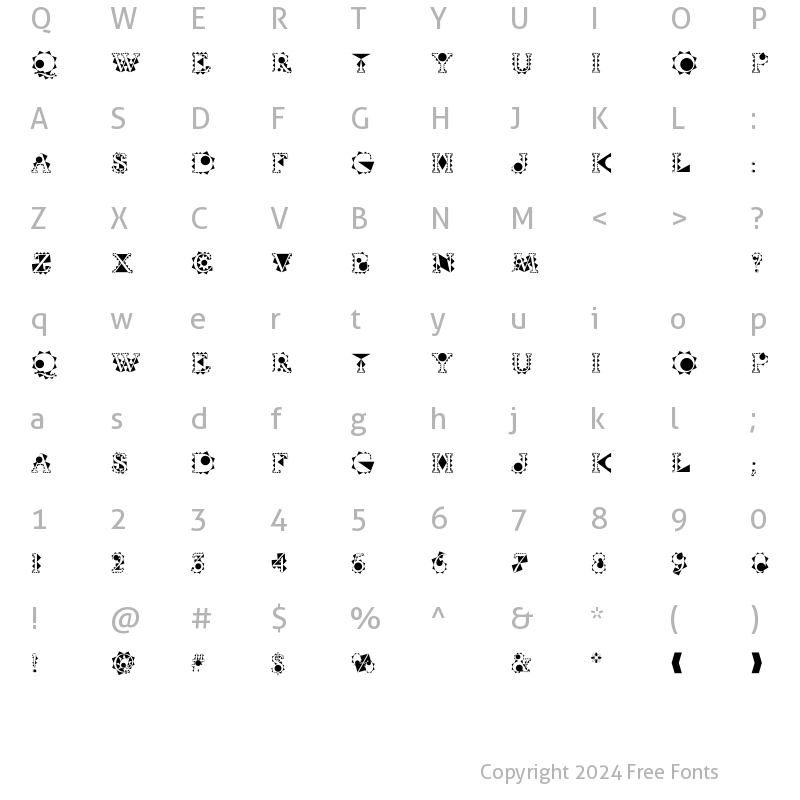 Character Map of CrystalBalzac Regular