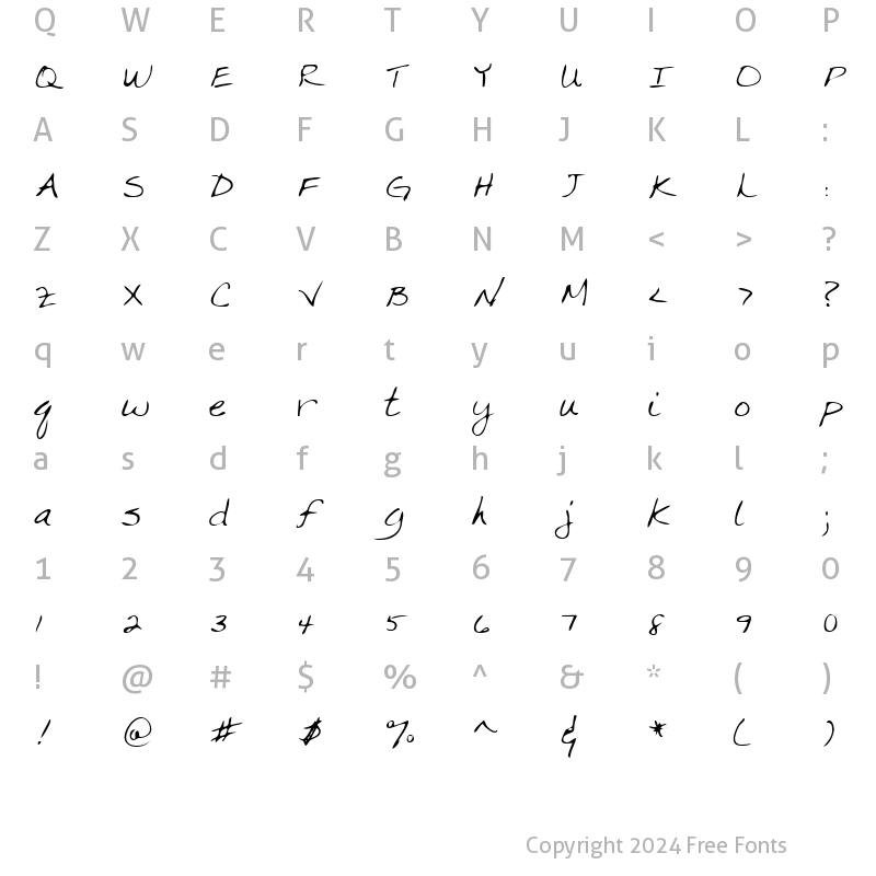 Character Map of CrystalsHand Regular