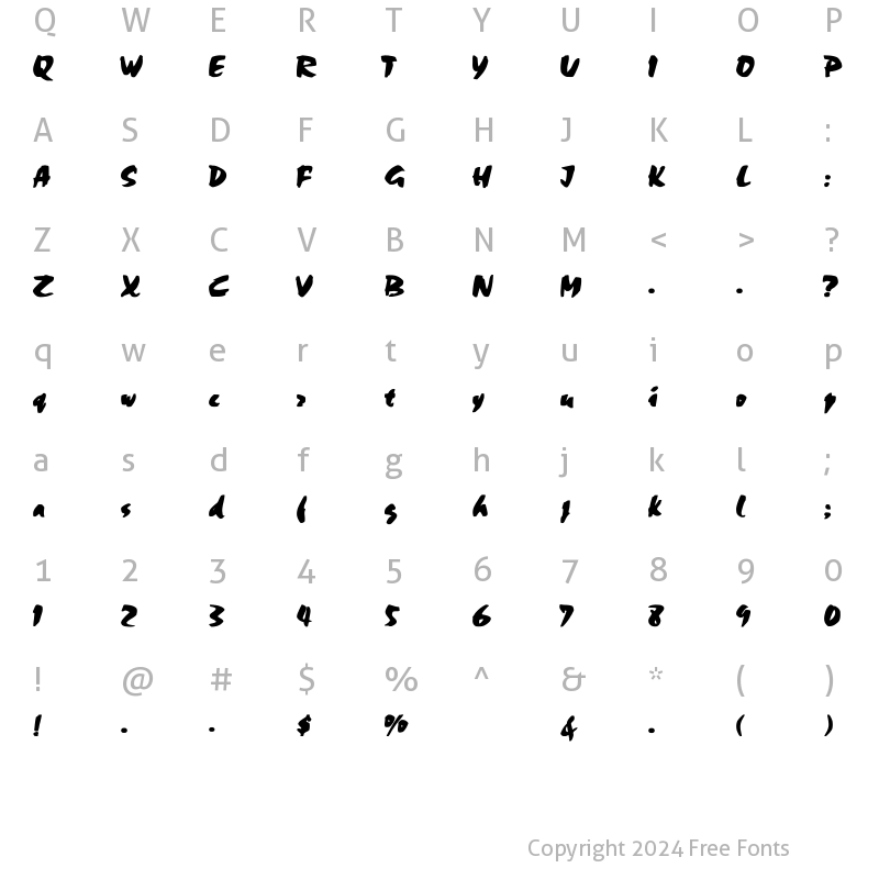 Character Map of CSD-Chalk-Normal Bold Bold