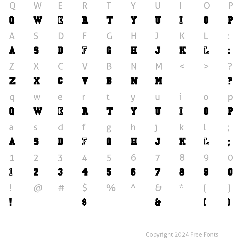 Character Map of CSD Regular