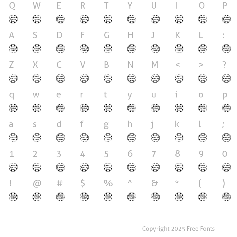 Character Map of CU_SYMBL Regular