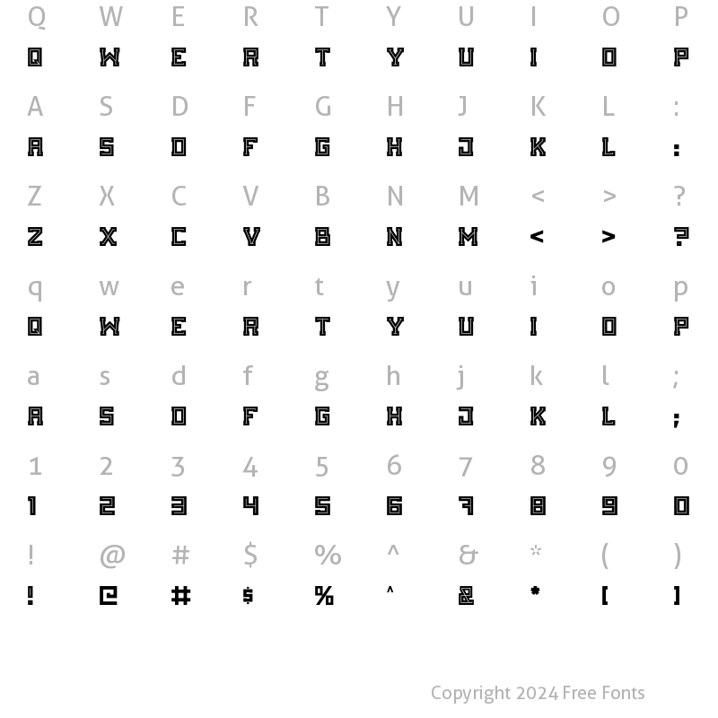 Character Map of Cuadra Inline