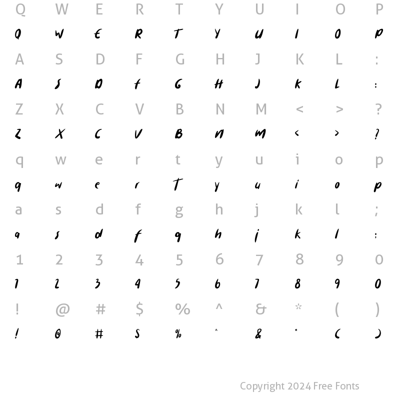 Character Map of Cuanki Chunky Regular