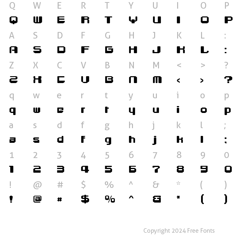 Character Map of Cube2000 Regular