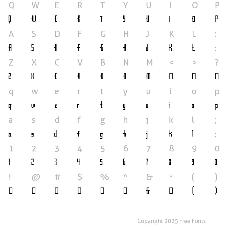 Character Map of Cubebitmap 12point